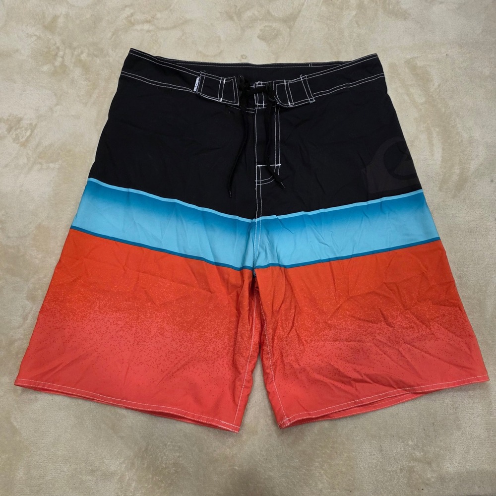 Quiksilver Everyday Sunset Boardshorts Men's Size 36 Swim Trunks Orange Black